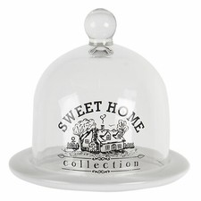  Glasglocke mit Unterteller