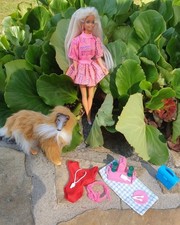 Vintage Retro Barbie mit Hund