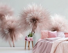 Fototapete Pusteblume Boho Rosa Weiß Natur VLIES TAPETE XXL + KLEISTER 378