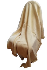 NEU Egeria Baumwoll Decke 130x200 hellgelb Fransen flauschig Kuscheldecke