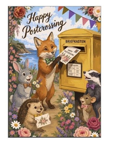 Happy postcrossing - x, „happy