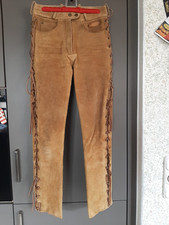 Hein Gericke Motorrad Lederhose mit Schnürung, Gr. 36, Wildleder, 5-Pocket Style
