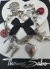 Thomas Sabo Charm Armband Herz Engel Rose Flügel Ornament Charm Anhänger 
