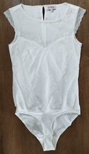 MarJo Damen Trachtenbody, Blusenbody, off white, Spitzenbody Gr. 34 Top