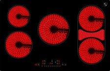 K&H 5 Zonen Glaskeramikkochfeld 80cm Elektro Autark NC-9007-GEBRAUCHT-B-WARE