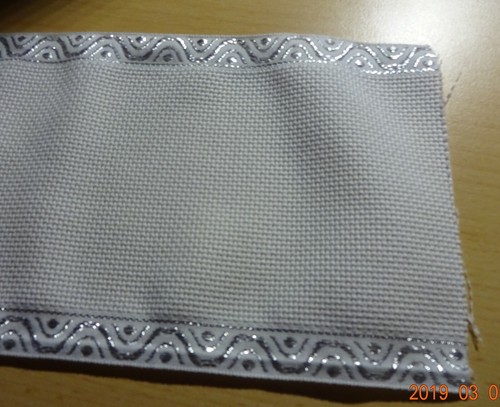 Stickband aidastoff weiß mit - aidastoff,