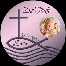 Tortenaufleger essbar Fondant rund 20cm durchmesser Taufe 