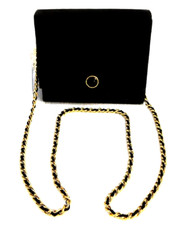 Kleine Damentasche Umhängetasche Handtasche Schultertasche Schwarz mit Kette Vin