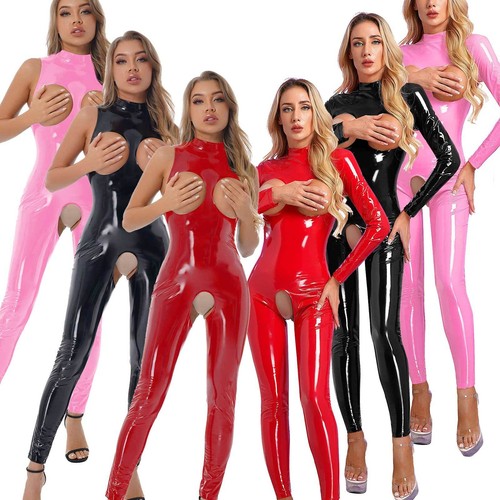 Damen pvc leder bodysuit - damen,
