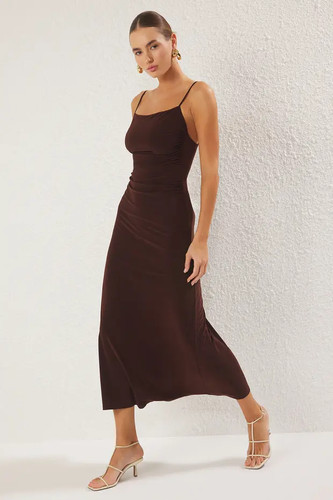 Maxikleid damen braun - maxikleid,