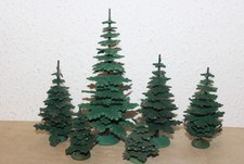 6 alte Tannenbäume,  Modellbahn Zubehör, Spur H0/S, gebraucht