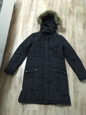 TCM North Route warmer STEPPMANTEL DAMENMANTEL 40 schwarz KAPUZE mit Kunstpelz