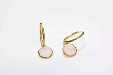 My Silver Damen Ohrringe Hoop Rosenquartz rosa 15-FR9371/068