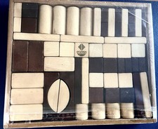 Vintage Vero DDR Holzbaukasten Holzbauklötze mit Holzkiste o. Deckel, unbespielt