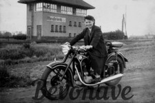Foto EMW R35 3 R 35 Meuselwitz Frau Motorrad DDR Neuabzug vom Foto