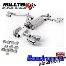Milltek Golf R MK7.5 Auspuff Rennanlage 80mm VENTIL Non Res Polish Tip SSXVW646
