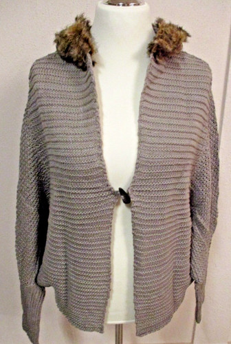 Strick jacke mit webpelz - jacke,