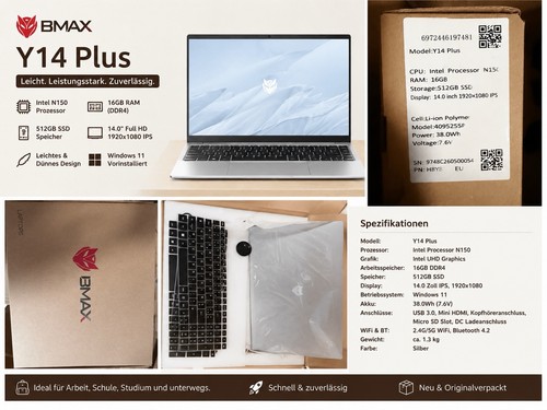 Bmax y14 plus zoll notebook - plus,