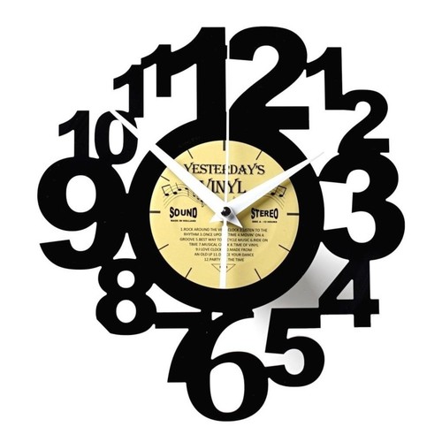 Ziffern vinyl wanduhr aus - vinyl, mdf