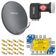 SAT Anlage 8 Teilnehmer DUR-line Select 90 cm mit LNB & TechniSwitch 5/8 mini
