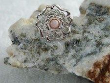 Walisischer Clogau Sterlingsilber & 9 kt Rotgold Tudor Rose Rosa Opal Ring Größe P