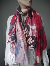 ESPRIT edc-Schal NEU Rot Crash Optik reine Baumwolle großes Tuch