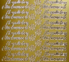 Sticker verschiedene Texte in gold zur Auswahl (Herzlichen Glückwunsch etc.)