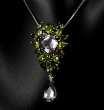 Anhänger Silber 925 Amethyst Peridot Topas massiv - prächtig & extravagant XL 