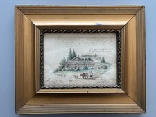 Aquarell Zeichnung1856 signiert : F.B. Tauber