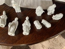 Krippenfiguren Porzellan Weihnachtskrippe Weiß Vintage ungemarkt Jesuskind