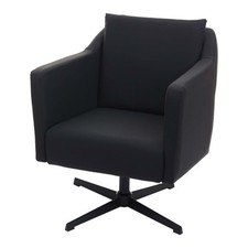 B-Ware Lounge-Sessel MCW-H93b, Relaxsessel Fußkreuz, drehbar, Kunstleder schwarz