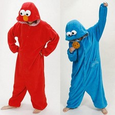 Nachtwäsche Sesamstraße Krümelmonster Elmo Pyjam Kostüm Karneval Sleepwear FN