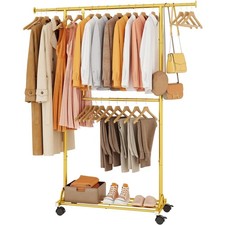 Kleiderständer Rollen Metall Garderobe verstellbar modern Edelstahl