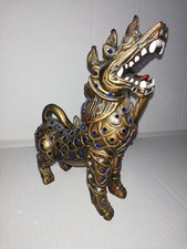 Tempel Drache, asiatische Figur, aus Thailand, Spiegel-Elemente, Kunstharz