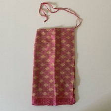 Vintage Thailand Sarong Wickelrock bestickt Metallic rosa Boho Hippie Strand
