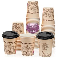 200x Pappbecher To Go 200ml