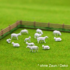 10 Stück Schafe Spur H0 1:87 für Weide Bauernhof Wiese Deich etc. Modellbahn NEU