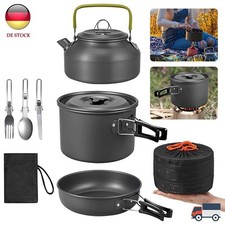 Camping Kochgeschirr Set Outdoor Geschirr Camping Topf Pfanne Teekanne 2-3 P
