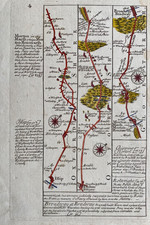 Antike Straßenkarte von 1720