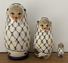 KUNSTOBJEKT-Matroschka! Matrjoschka!3 Holz-Puppen! Schönes Adventsgeschenk!13cm