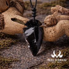 Schwarzer Obsidian Pfeilspitze