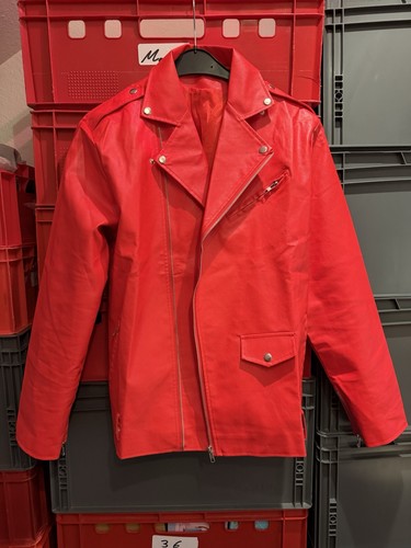 Damen kunstlederjacke rot - damen,