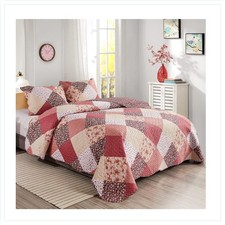 Patchwork Tagesdecke Set 230x250cm Wendedesign Bettüberwurf 3tlg