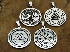 Anhänger Odinsknoten Valknut Weltenbaum Vegvisir Edelstahl Runen Odin Thor K18.3