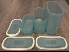 Tupperware Quadro Vorratsbehälter Frische Dose Box Türkis Luftdicht - 3 Behälter
