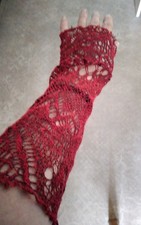 Armstulpen, Lagenlook, Gothic. Rot. Spitze, Sommer ,Neu O.Ettikett