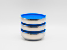 AMC 3x Edelstahl Schale SET Servierschale Schüssel mit Deckel Hochwertig 12x4cm,