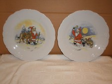 Hutschenreuther Baronesse 2 Teller 1998 + 1999 Nikolaus Weihnachtsmann