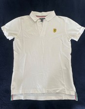 FERRARI POLO-SHIRT / GRÖSSE S - IN WEIß / 100% ORIGINAL 