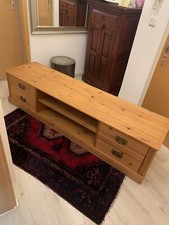 Tv Bank Echtholz  Massiv/HolzNatur Geölt/ antikholz Stil Natur 45Bx42höhex175L